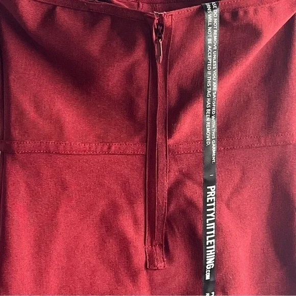 Women's NWOT Pretty Little Think Dark Red Strapless Cocktail Dress - Picture 7 of 10